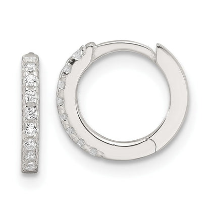 Sterlingsilber E-coating Poliert Zirkonia Klappbar Creolen