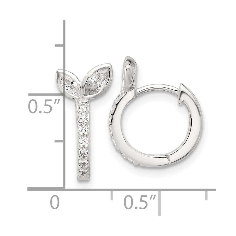 Sterlingsilber E-coated Zirkonia Blatt Klappbar Creolen