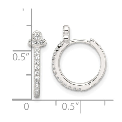 Sterlingsilber E-coating Fantasie Zirkonia Klappbar Creolen
