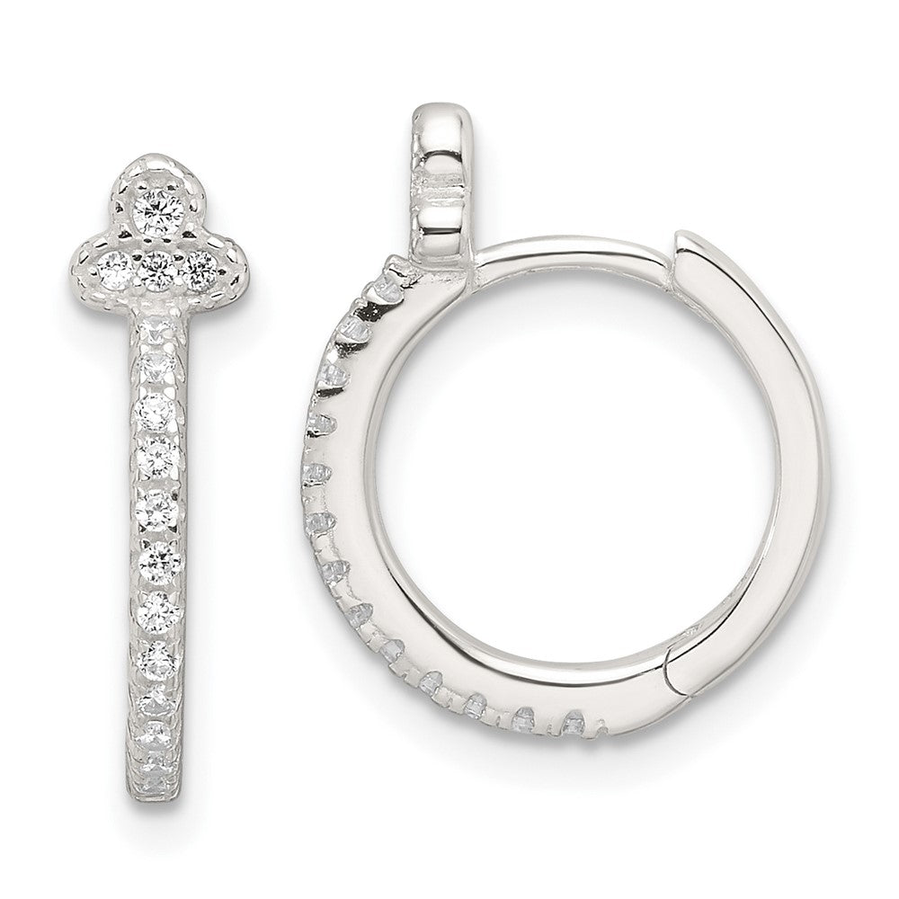 Sterlingsilber E-coating Fantasie Zirkonia Klappbar Creolen