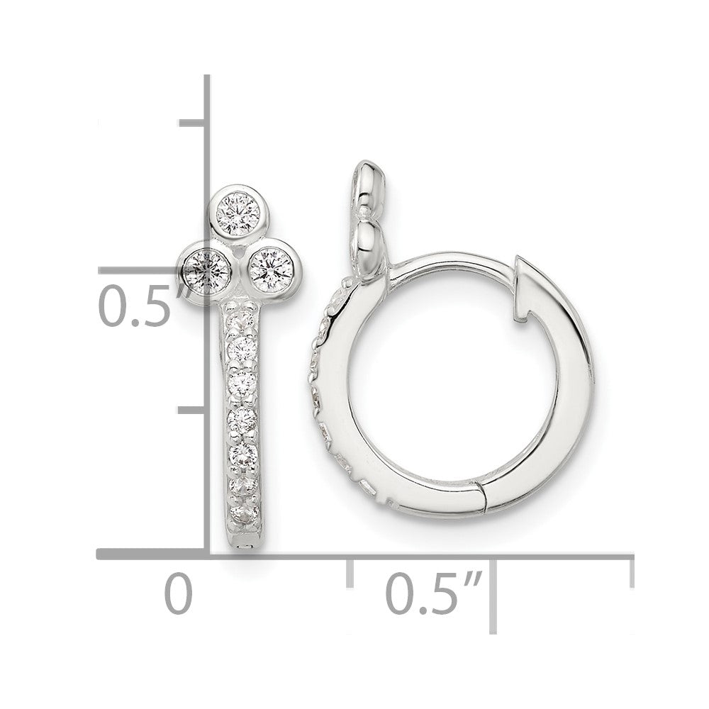 Sterlingsilber E-coated Zirkonia Klappbar Creolen