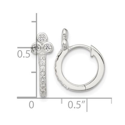 Sterlingsilber E-coated Zirkonia Klappbar Creolen