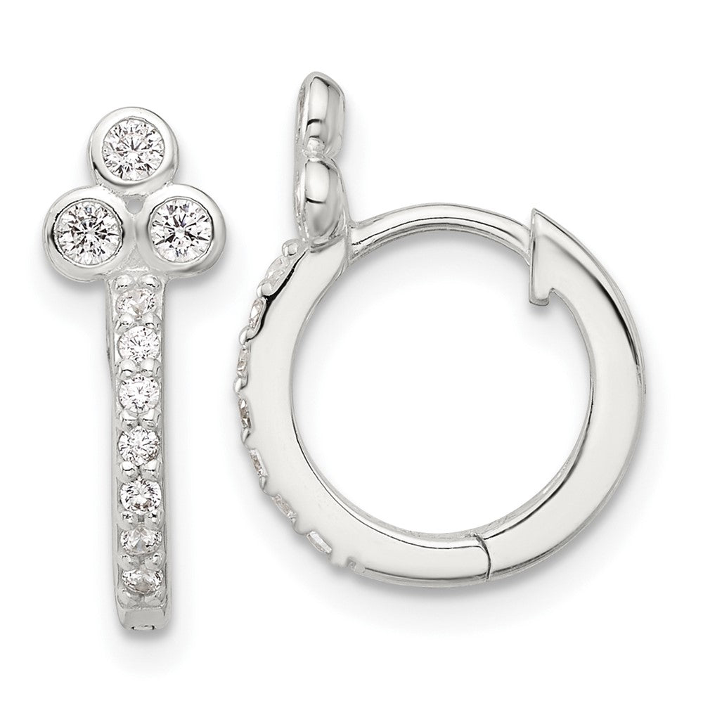 Sterlingsilber E-coated Zirkonia Klappbar Creolen