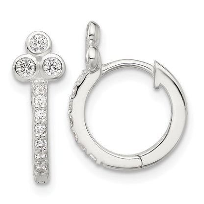 Sterlingsilber E-coated Zirkonia Klappbar Creolen