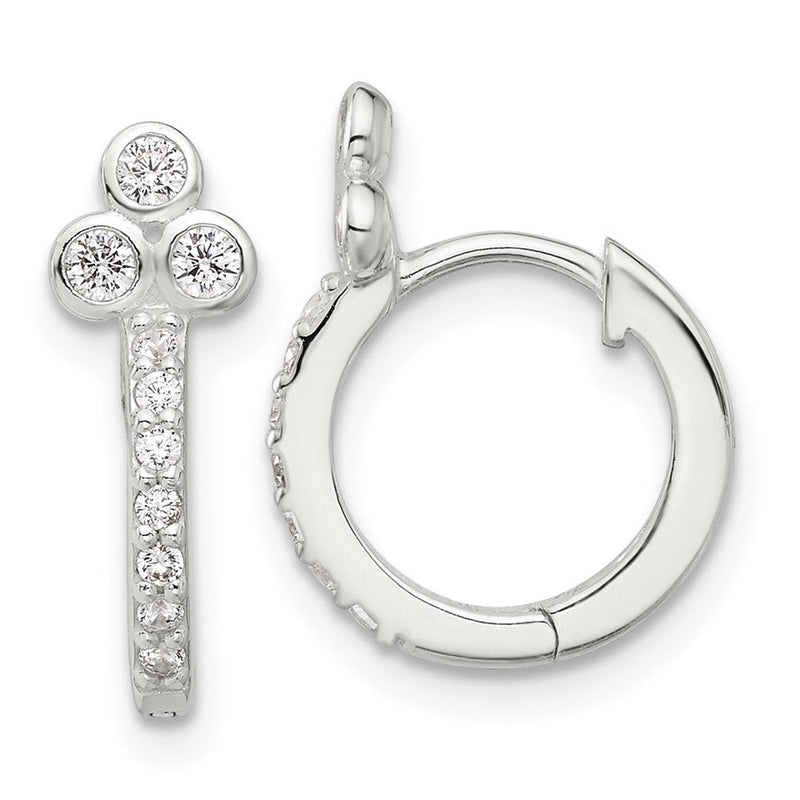 Sterlingsilber E-coated Zirkonia Klappbar Creolen