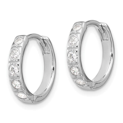 Sterlingsilber Rhodiniert Zirkonia 2.75mm Klappbar Creolen