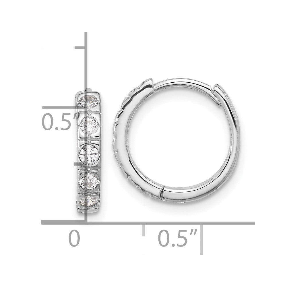 Sterlingsilber Rhodiniert Zirkonia 2.75mm Klappbar Creolen