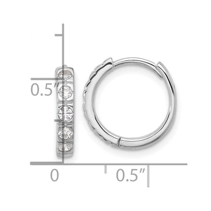 Sterlingsilber Rhodiniert Zirkonia 2.75mm Klappbar Creolen