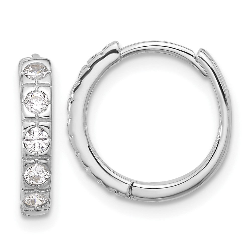 Sterlingsilber Rhodiniert Zirkonia 2.75mm Klappbar Creolen