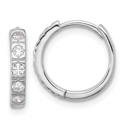 Sterlingsilber Rhodiniert Zirkonia 2.75mm Klappbar Creolen