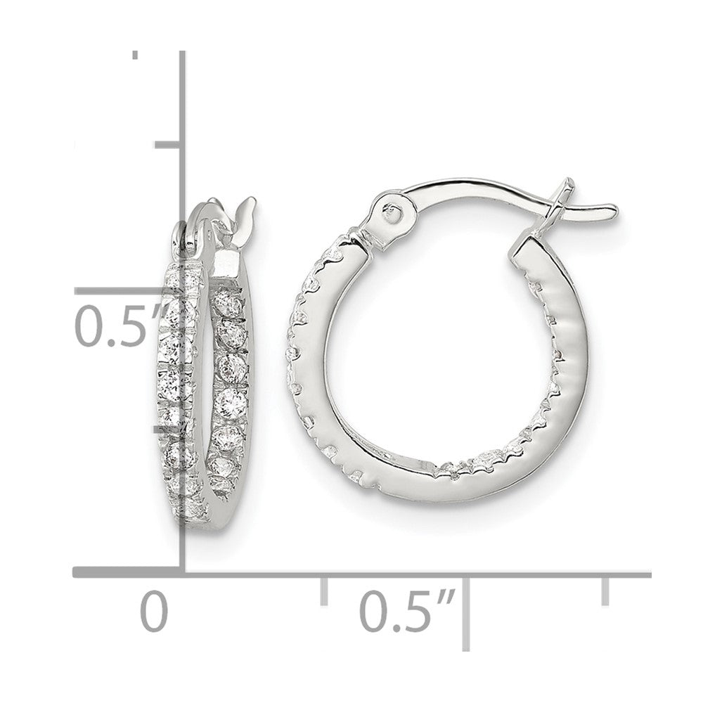 Sterlingsilber Poliert Zirkonia In/out Rund Creolen