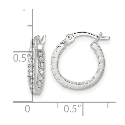 Sterlingsilber Poliert Zirkonia In/out Rund Creolen