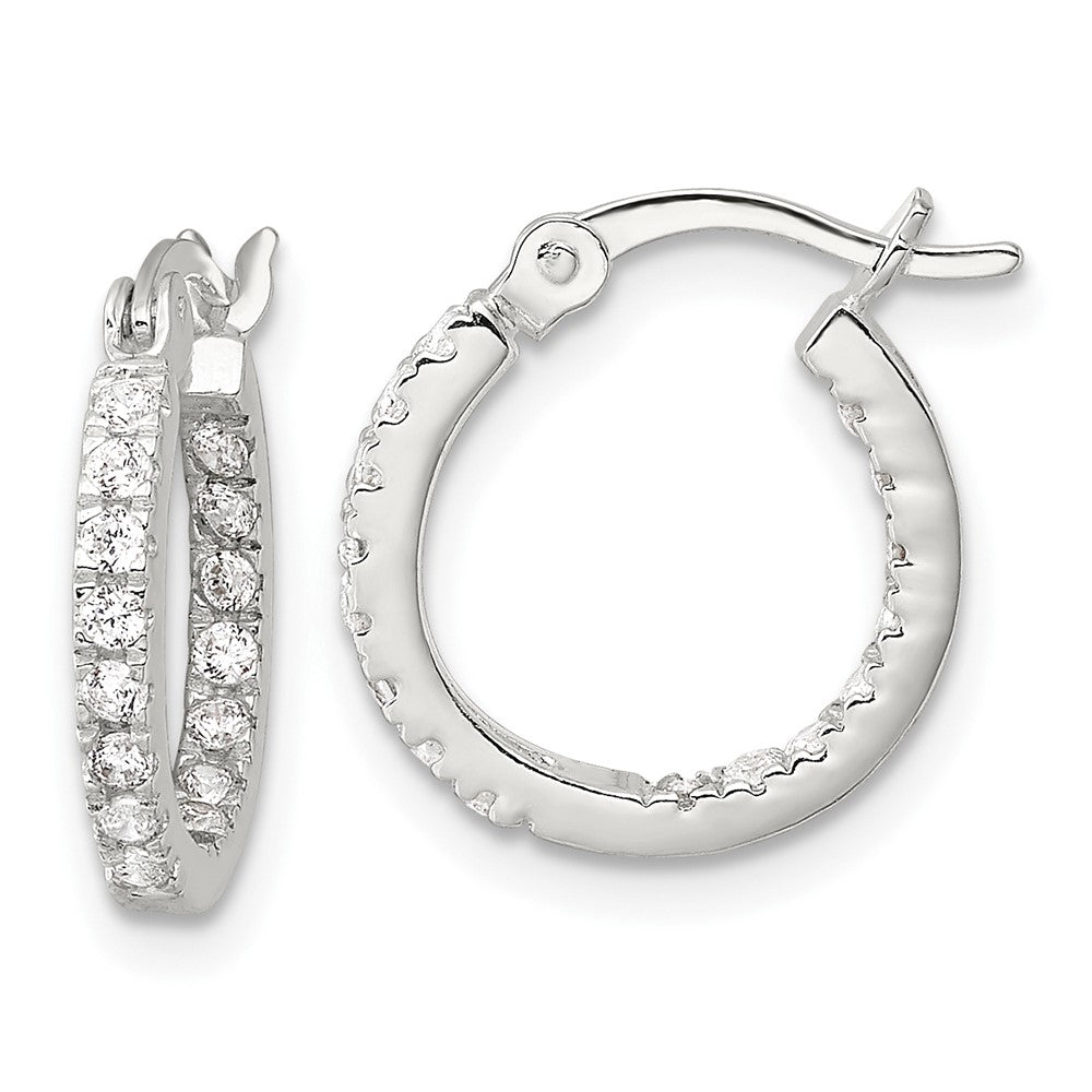 Sterlingsilber Poliert Zirkonia In/out Rund Creolen