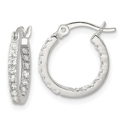 Sterlingsilber Poliert Zirkonia In/out Rund Creolen