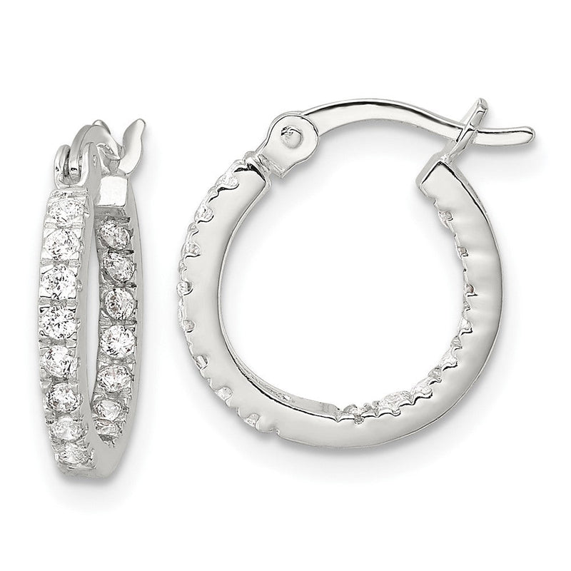 Sterlingsilber Poliert Zirkonia In/out Rund Creolen
