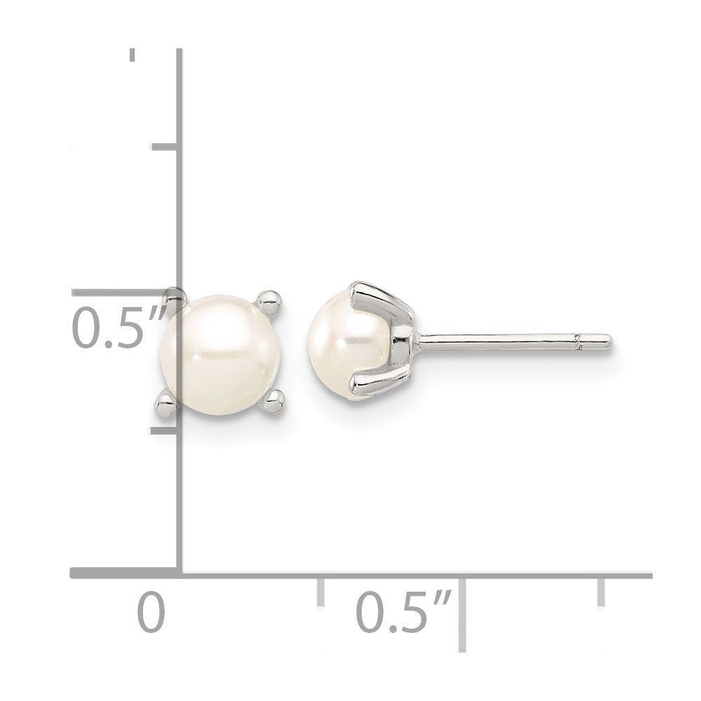 Sterlingsilber E-coating 5mm Fwc Perle Ohrstecker