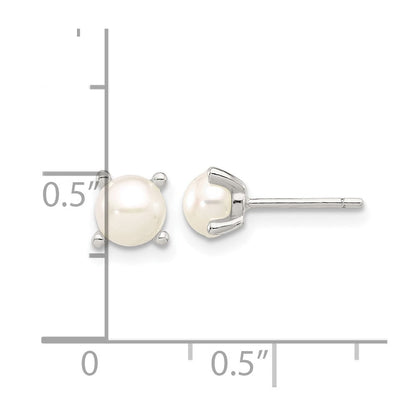Sterlingsilber E-coating 5mm Fwc Perle Ohrstecker
