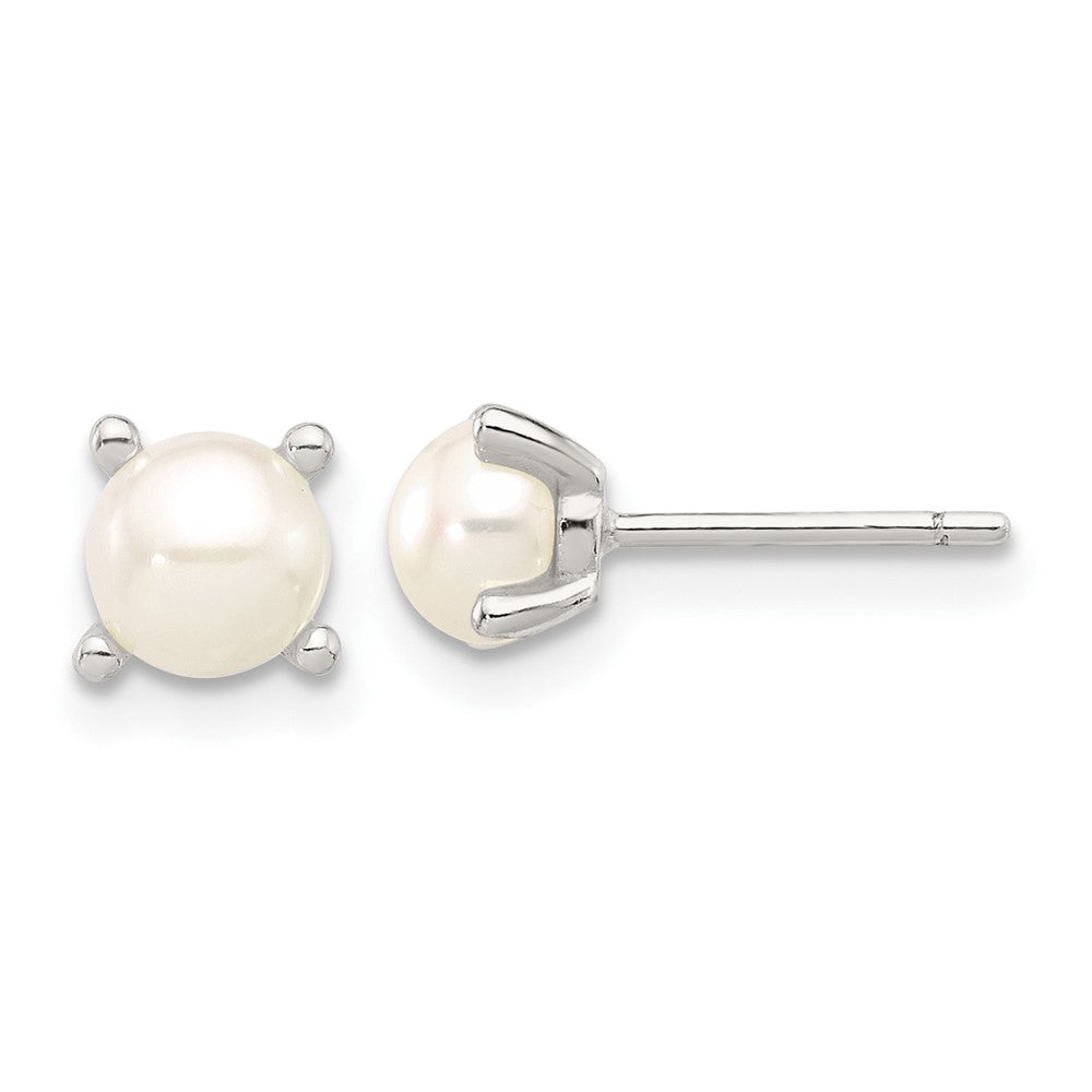 Sterlingsilber E-coating 5mm Fwc Perle Ohrstecker