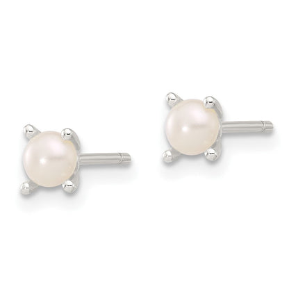 Sterlingsilber E-coating 4mm Fwc Perle Ohrstecker