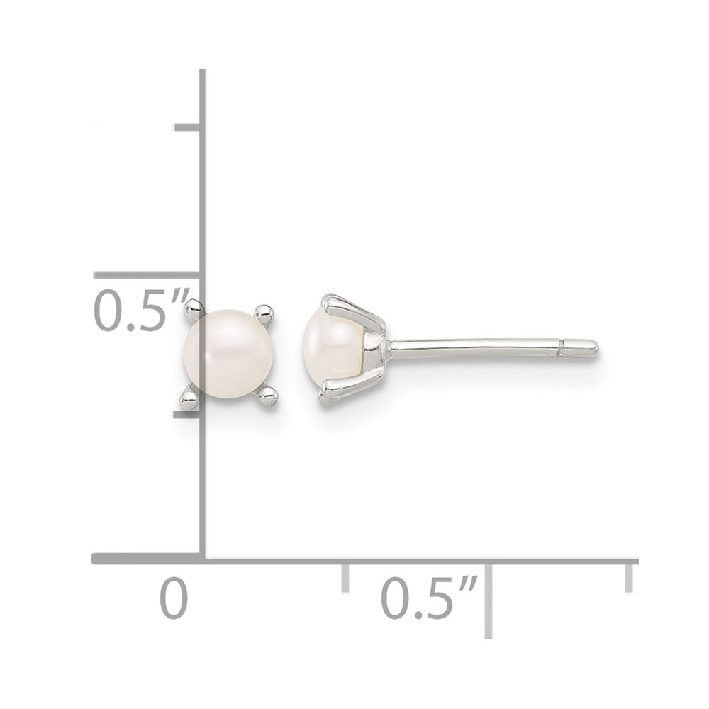 Sterlingsilber E-coating 4mm Fwc Perle Ohrstecker