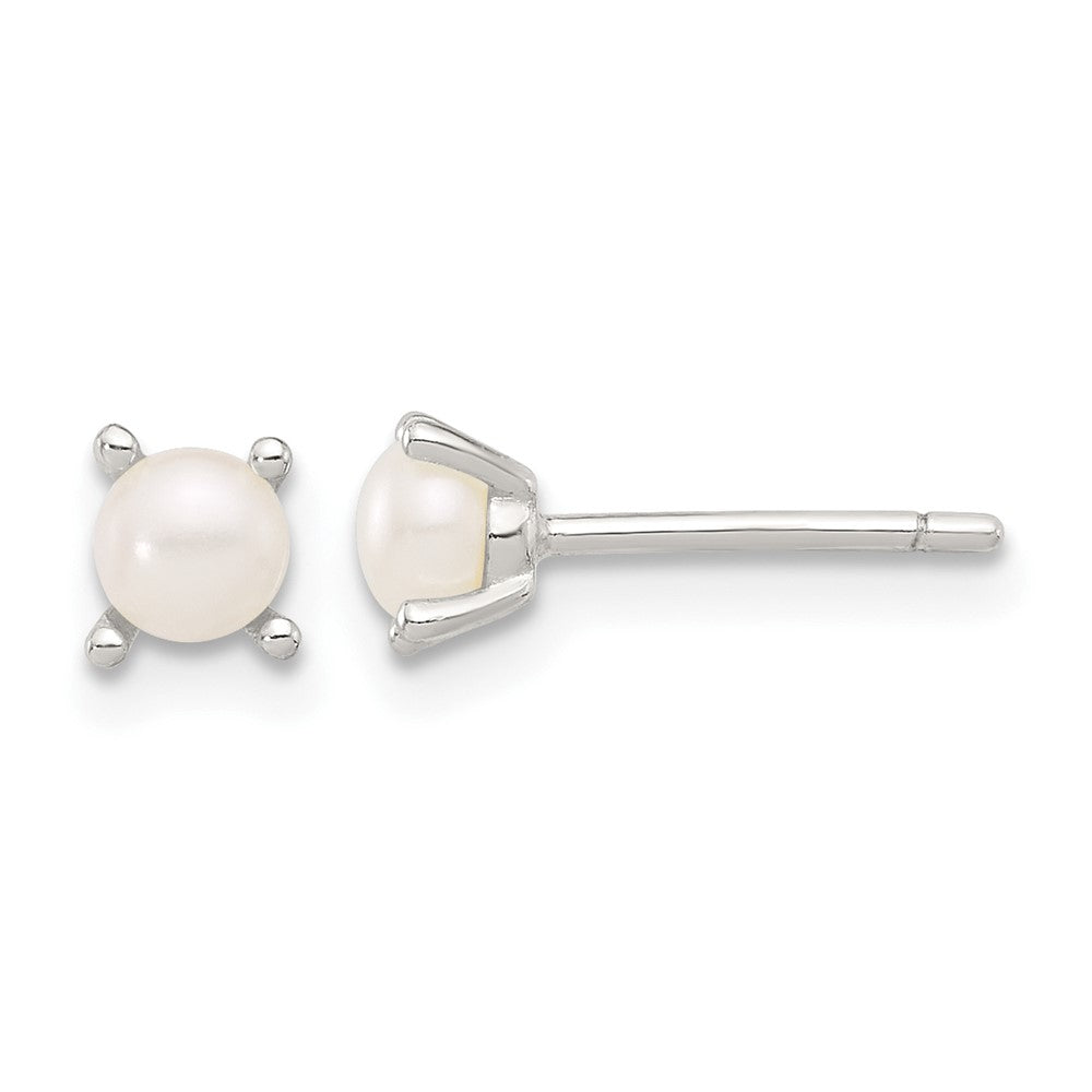 Sterlingsilber E-coating 4mm Fwc Perle Ohrstecker