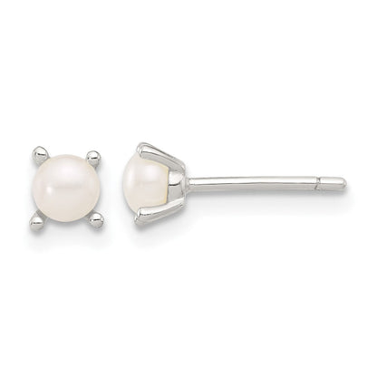 Sterlingsilber E-coating 4mm Fwc Perle Ohrstecker