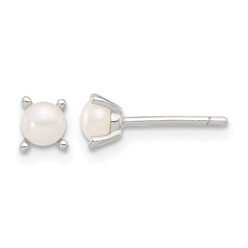Sterlingsilber E-coating 4mm Fwc Perle Ohrstecker