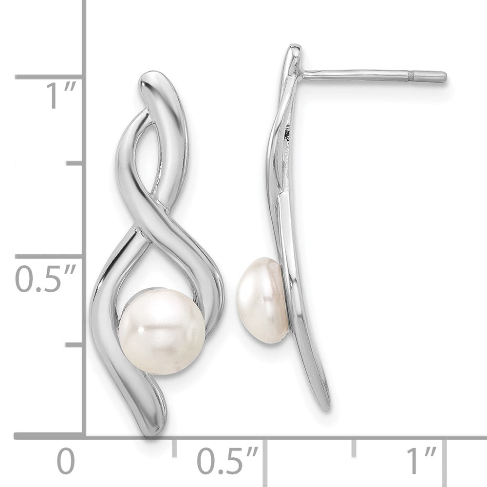 Sterlingsilber Rhodiniert Fantasie Gedreht Glas Perle Stecker Ohrhänger