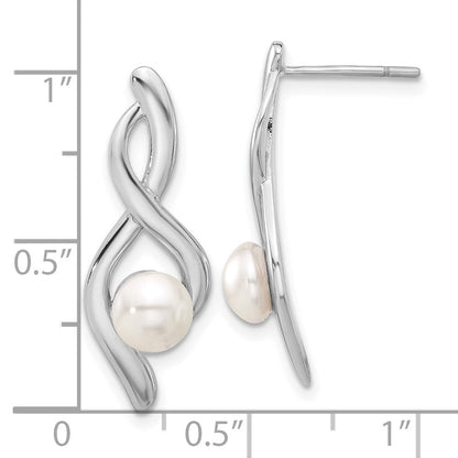 Sterlingsilber Rhodiniert Fantasie Gedreht Glas Perle Stecker Ohrhänger