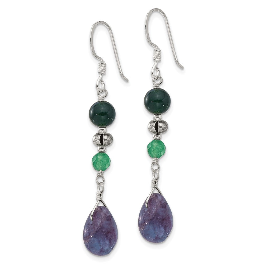 Sterlingsilber Antikisiert Aventurine/fluorite/quartz Ohrhänger