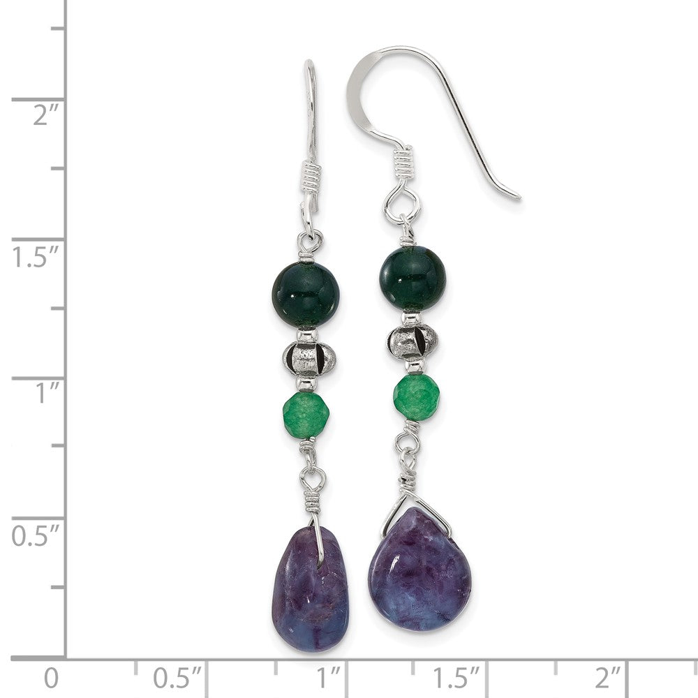 Sterlingsilber Antikisiert Aventurine/fluorite/quartz Ohrhänger