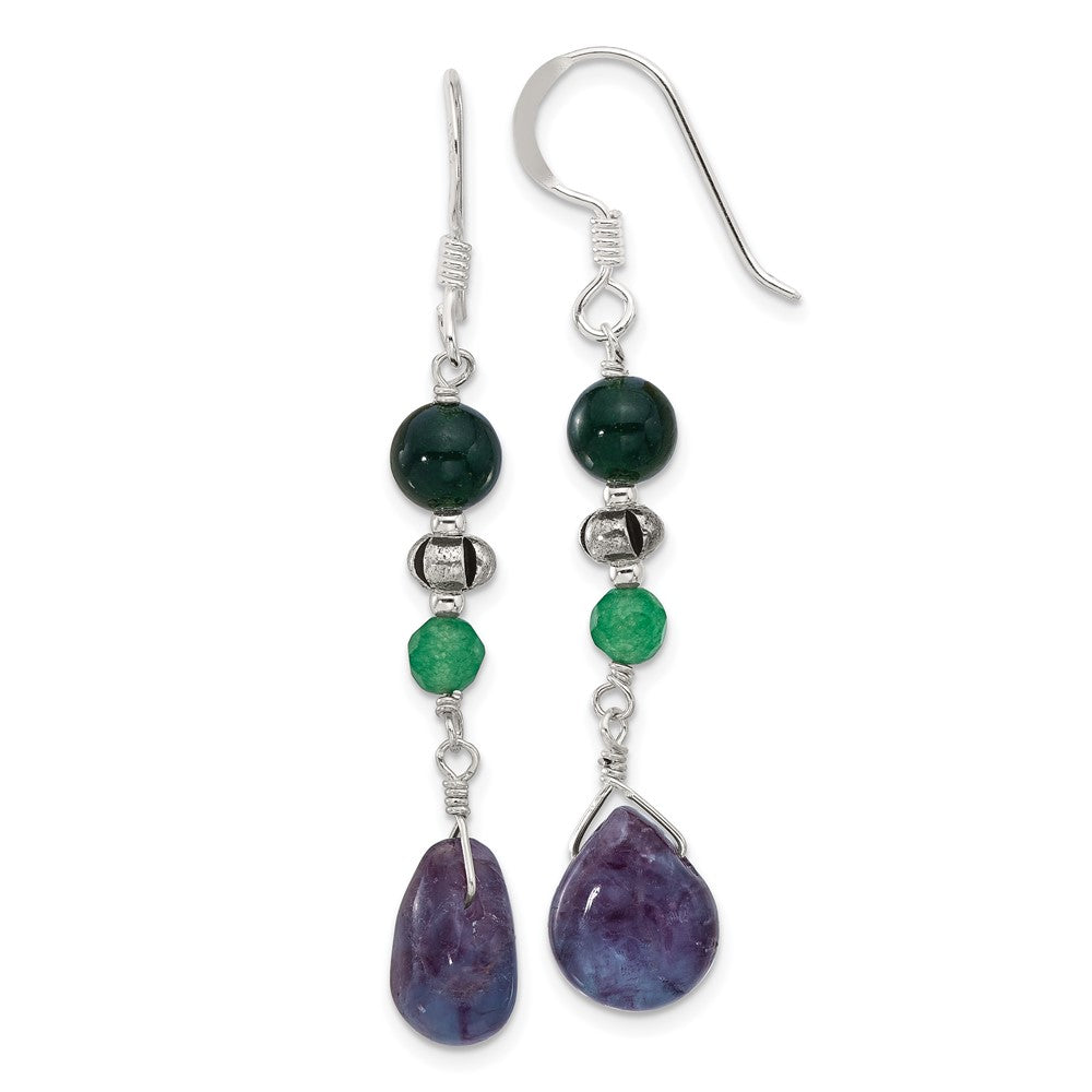 Sterlingsilber Antikisiert Aventurine/fluorite/quartz Ohrhänger