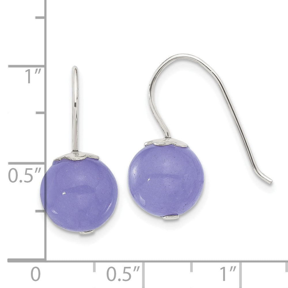 Sterlingsilber Poliert 10mm Periwinkle Jade Ohrhänger