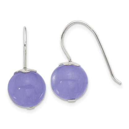 Sterlingsilber Poliert 10mm Periwinkle Jade Ohrhänger