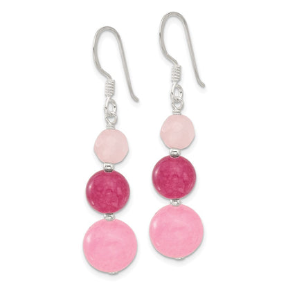Sterlingsilber Poliert Rosa/rose/strawberry Quarz Ohrhänger