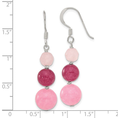 Sterlingsilber Poliert Rosa/rose/strawberry Quarz Ohrhänger