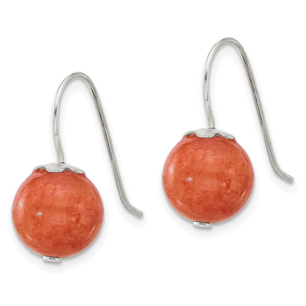 Sterlingsilber Poliert 10mm Orange Quarz Ohrhänger