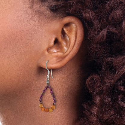 Sterlingsilber Carnelian/garnet/hematite Tropfen Ohrhänger