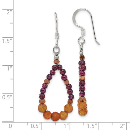 Sterlingsilber Carnelian/garnet/hematite Tropfen Ohrhänger