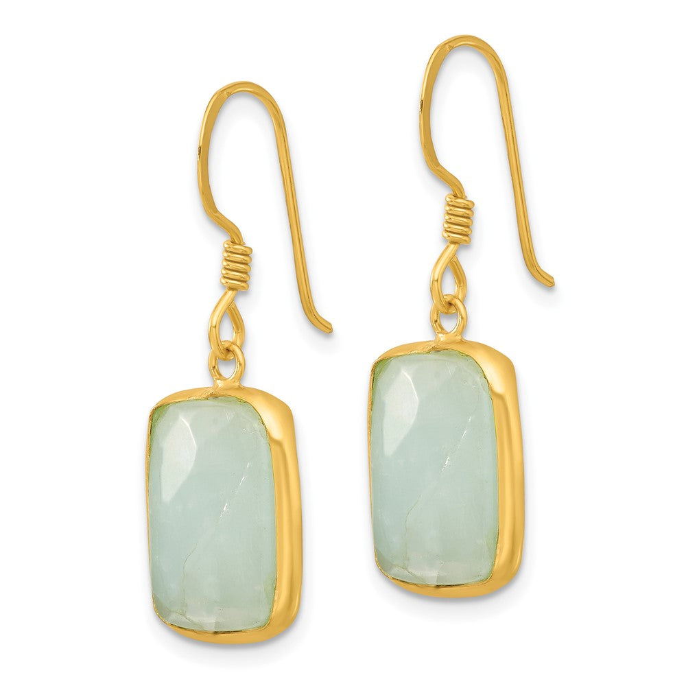 Sterlingsilber Vergoldet Poliert Rectangular Amazonite Ohrhänger
