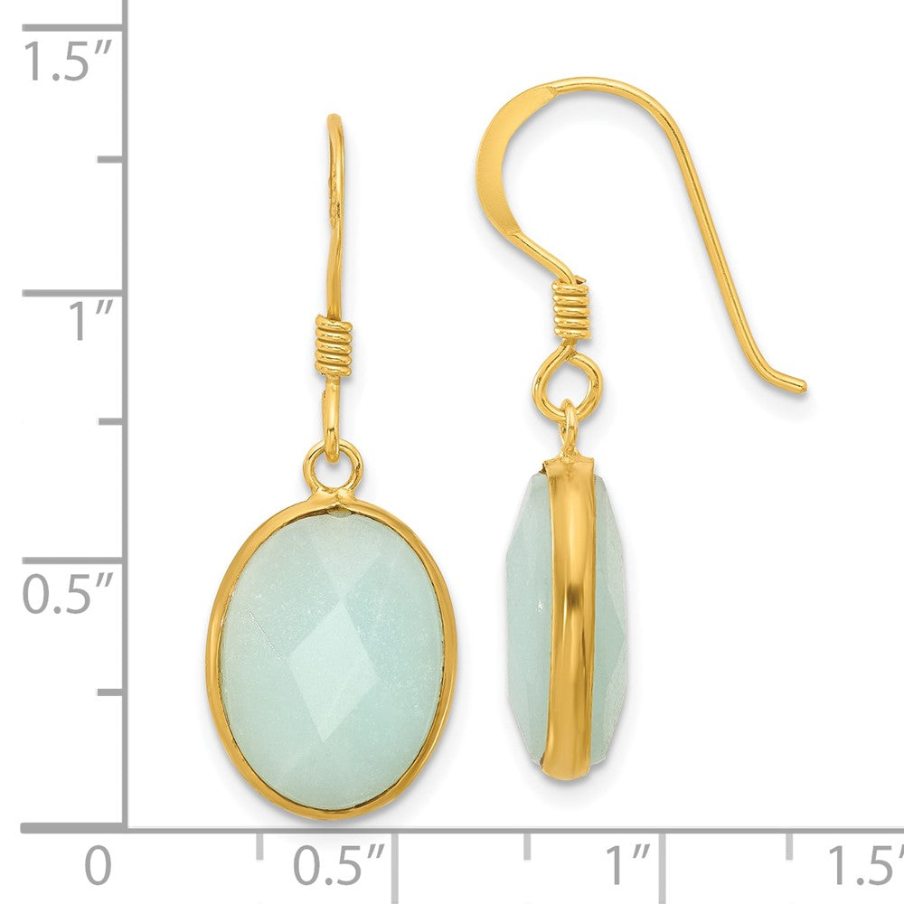 Sterlingsilber Vergoldet Poliert Oval Amazonite Ohrhänger