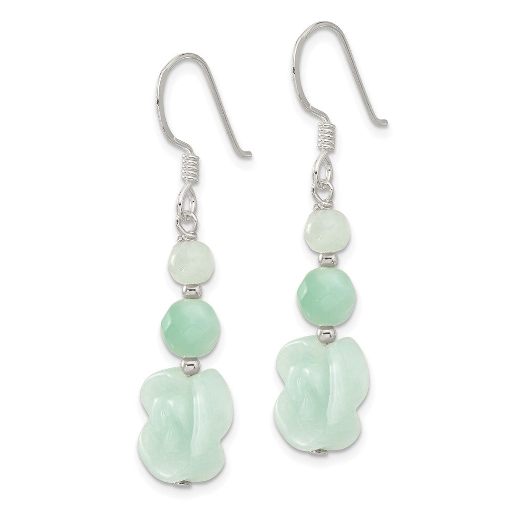 Sterlingsilber Poliert Amazonite Perlen & Rose Ohrhänger