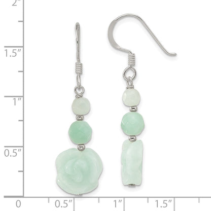 Sterlingsilber Poliert Amazonite Perlen & Rose Ohrhänger