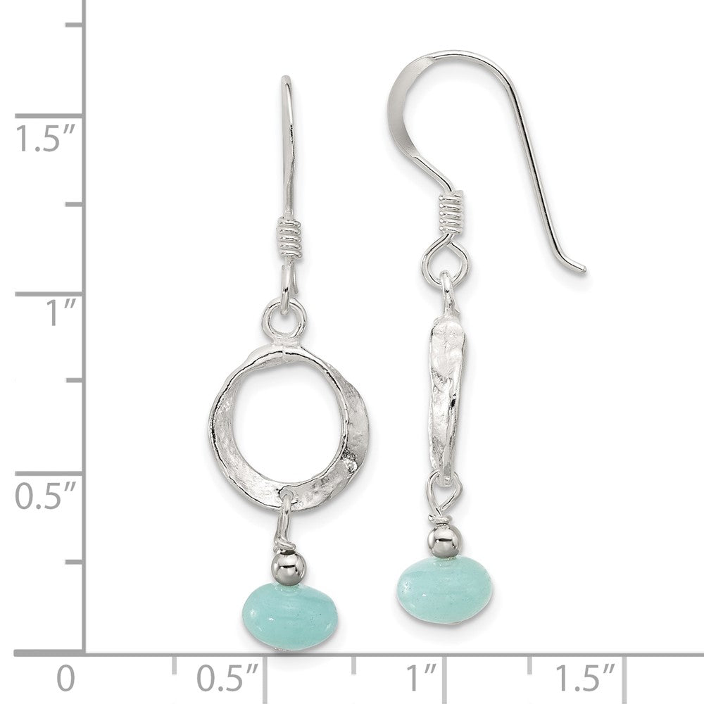 Sterlingsilber Poliert & Strukturiert Kreis Amazonite Ohrhänger
