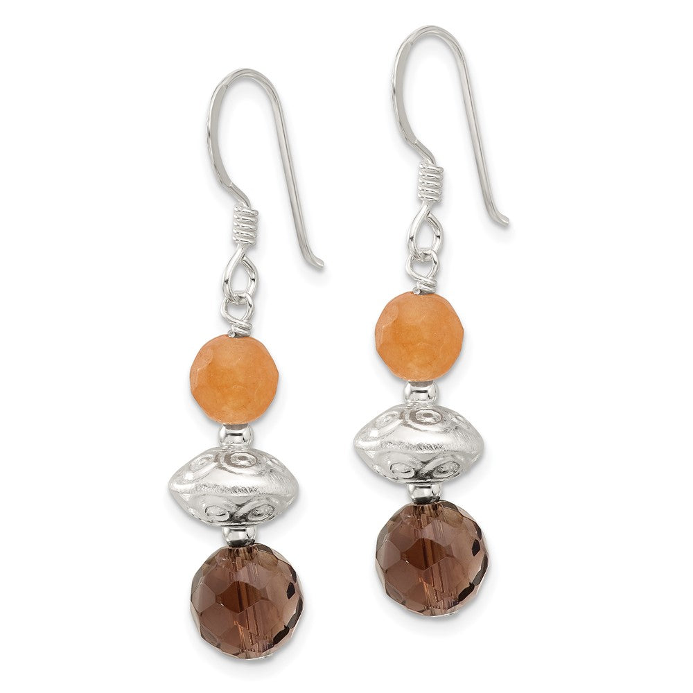 Sterlingsilber Strukturiert Rot Aventurine/smoky Quarz Ohrhänger