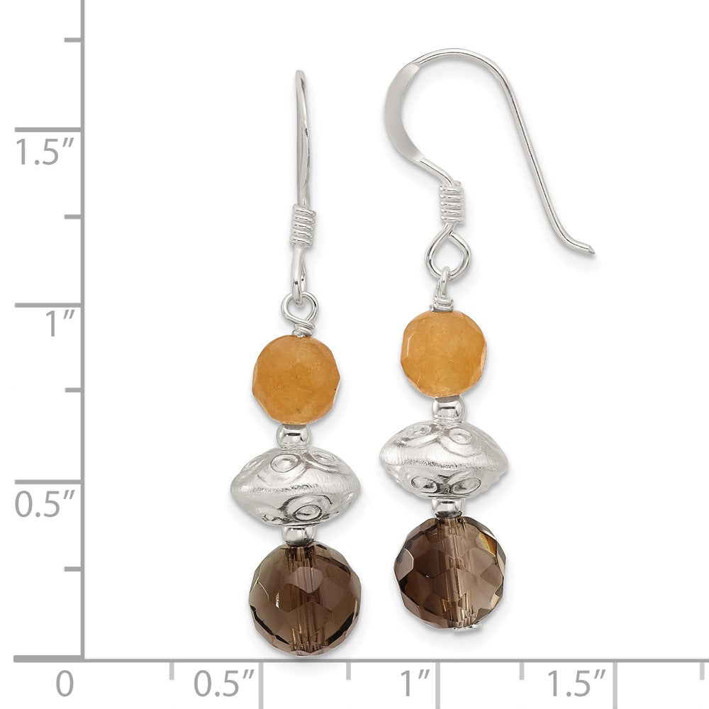 Sterlingsilber Strukturiert Rot Aventurine/smoky Quarz Ohrhänger