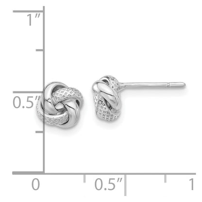 Sterlingsilber Rhodiniert Poliert/textured Liebe Knoten Ohrstecker