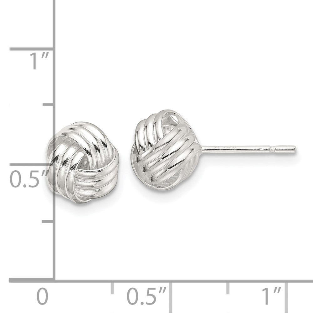 Sterlingsilber Poliert Liebe Knoten Ohrstecker