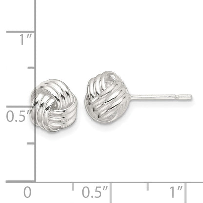 Sterlingsilber Poliert Liebe Knoten Ohrstecker