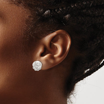 Sterlingsilber Poliert Liebe Knoten Ohrstecker